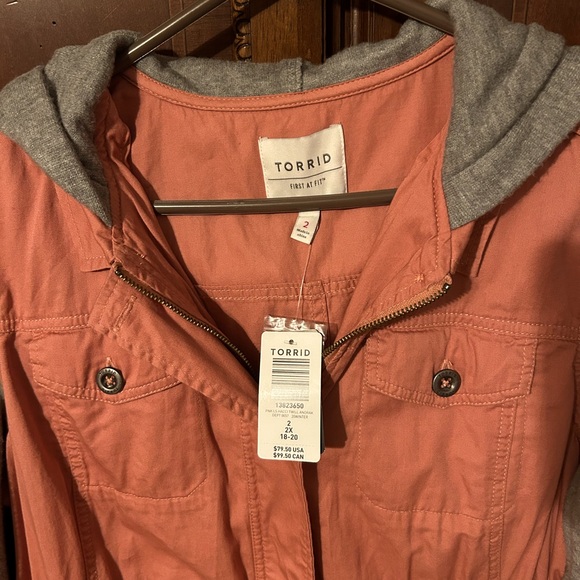 TORRID Twill Hacci Sleeve Anorak Jacket - Picture 2 of 7